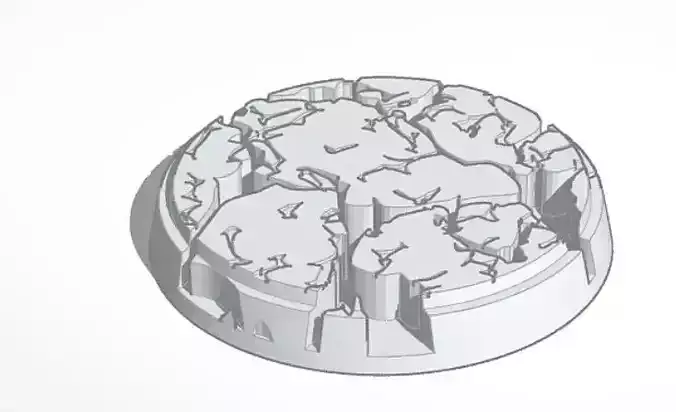 25mm to 55mm Round Broken Earth Miniature Bases
