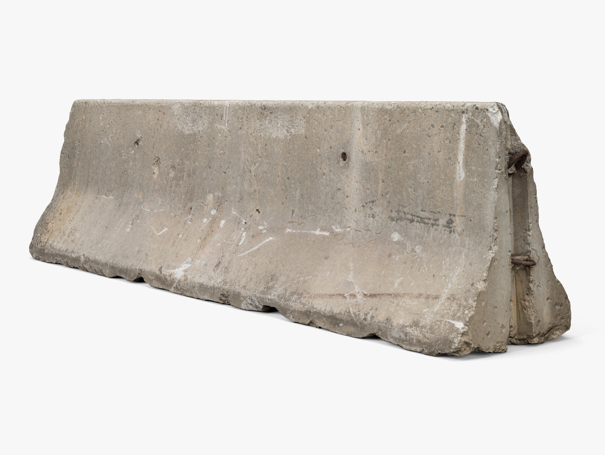 Concrete Barrier 02 - 8K Scan Low-poly 3D model_1