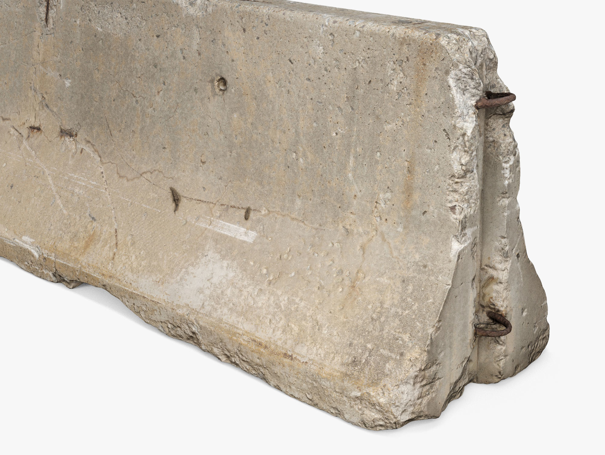 Concrete Barrier 02 - 8K Scan Low-poly 3D model_3