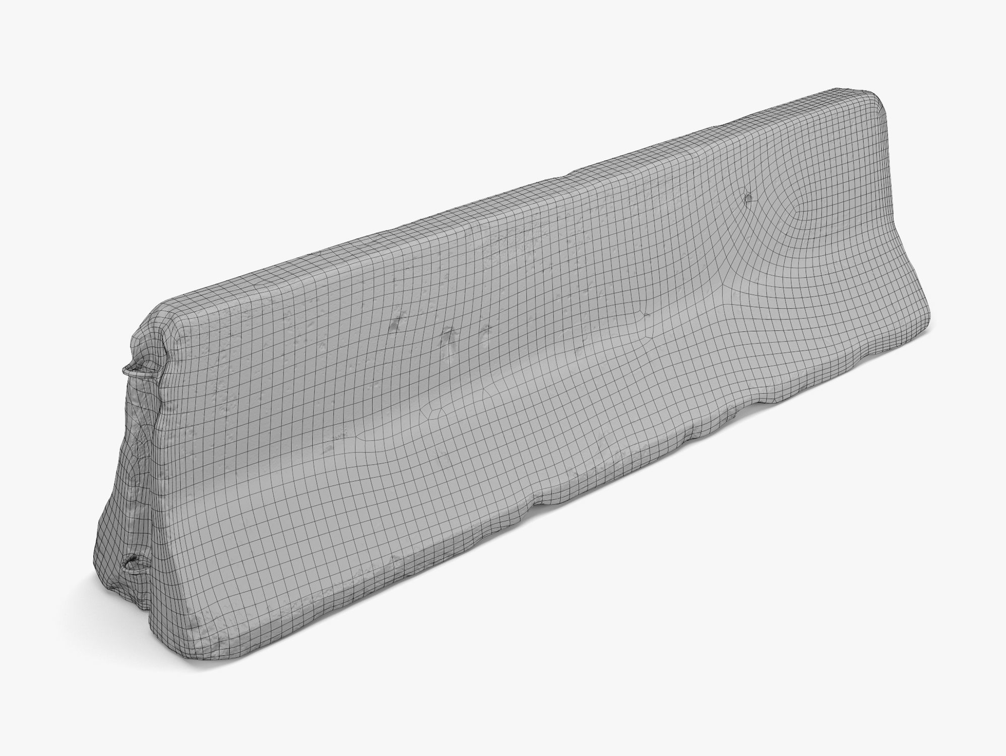 Concrete Barrier 02 - 8K Scan Low-poly 3D model_9