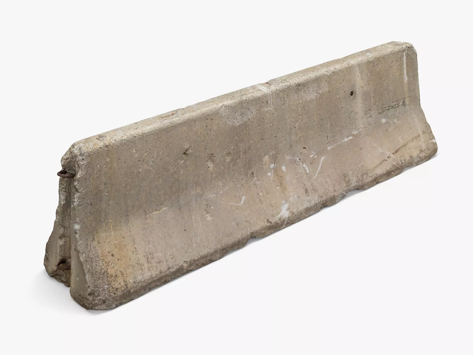 Concrete Barrier 02 - 8K Scan Low-poly 3D model_0