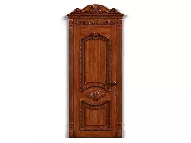 Door0002 wooden door with ornate carvings