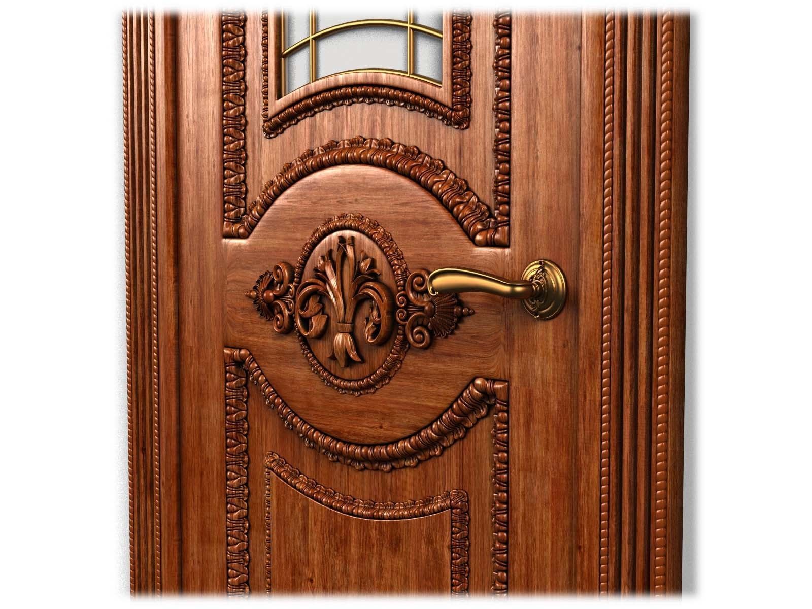 Door0004 carved wooden door 3D model_9