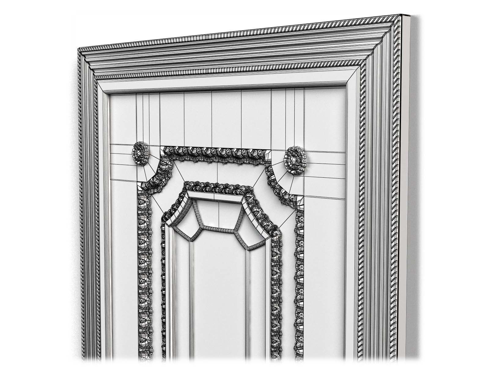 Door0004 carved wooden door 3D model_8