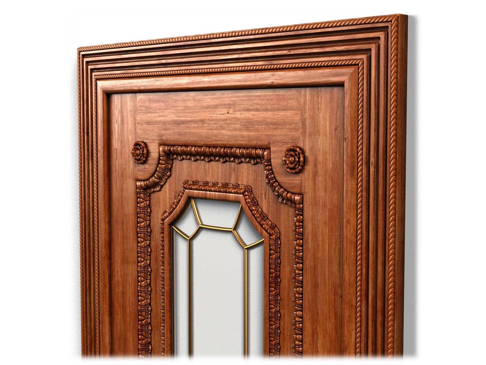 Door0004 carved wooden door 3D model_6