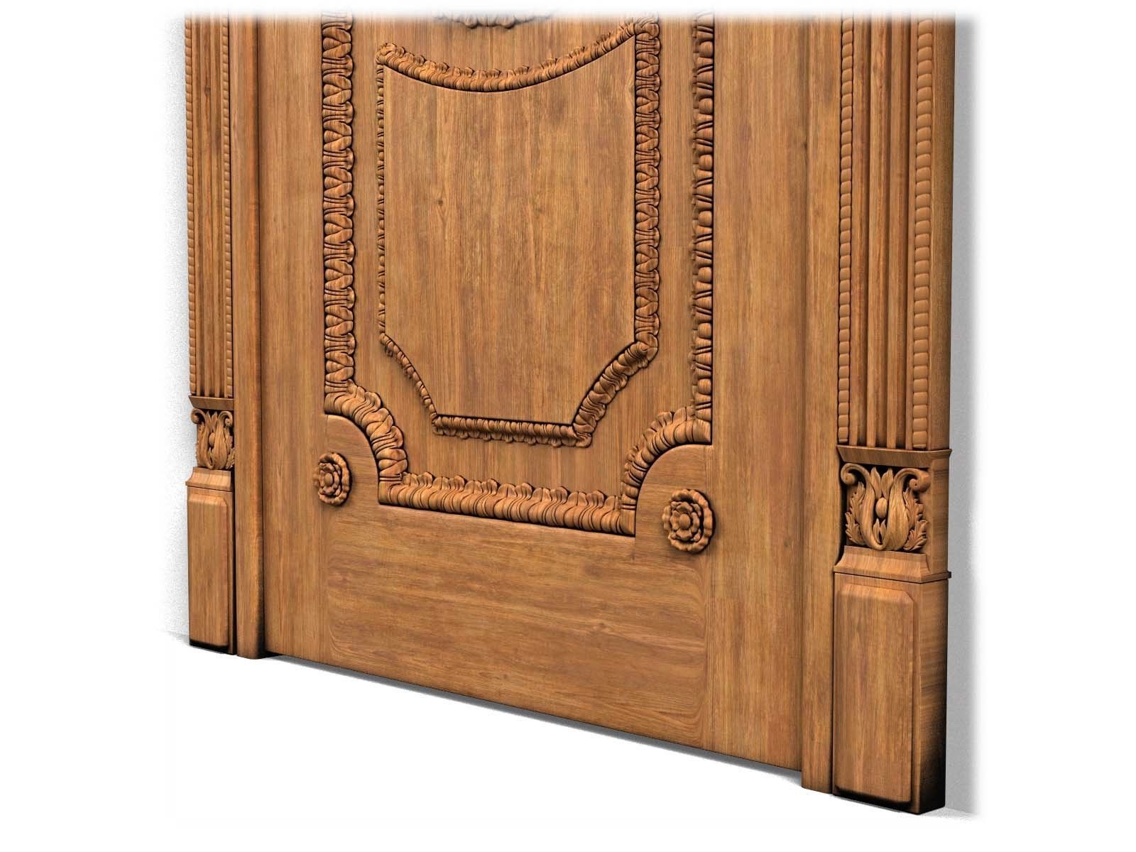 Door0004 carved wooden door 3D model_13