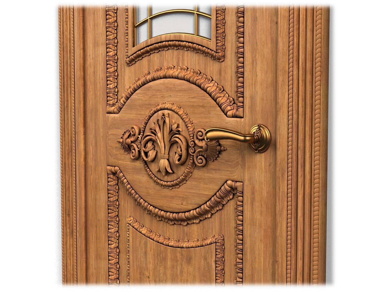 Door0004 carved wooden door 3D model_10