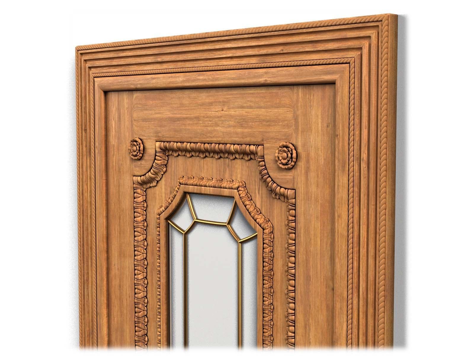 Door0004 carved wooden door 3D model_7