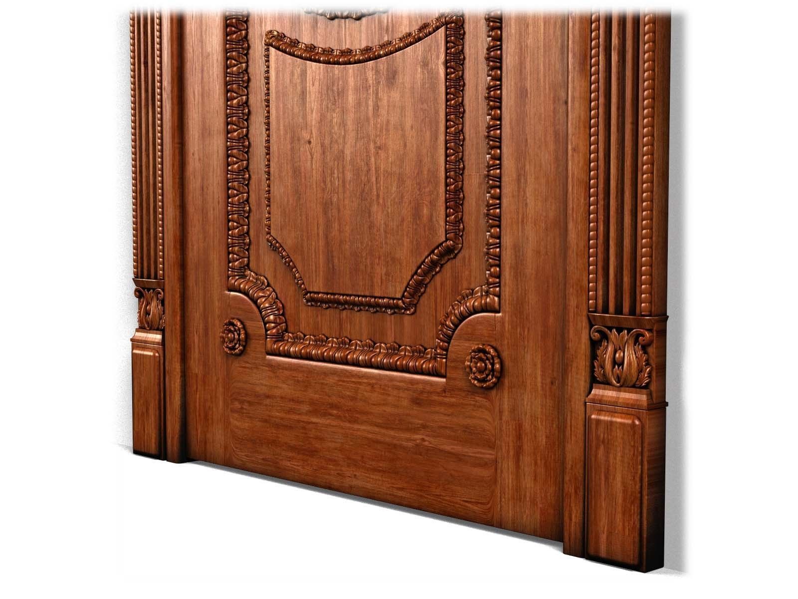 Door0004 carved wooden door 3D model_12