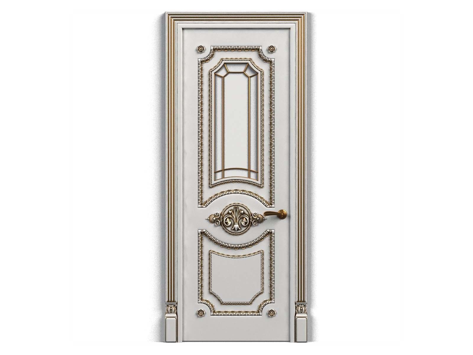 Door0004 carved wooden door 3D model_1