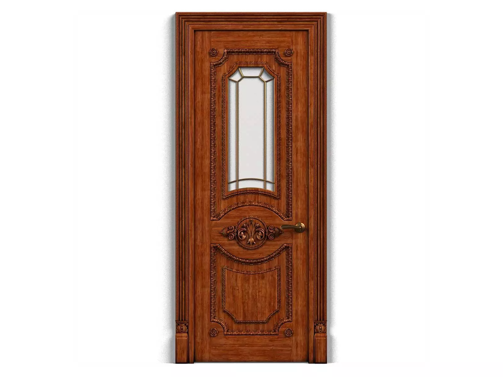 Door0004 carved wooden door 3D model_0