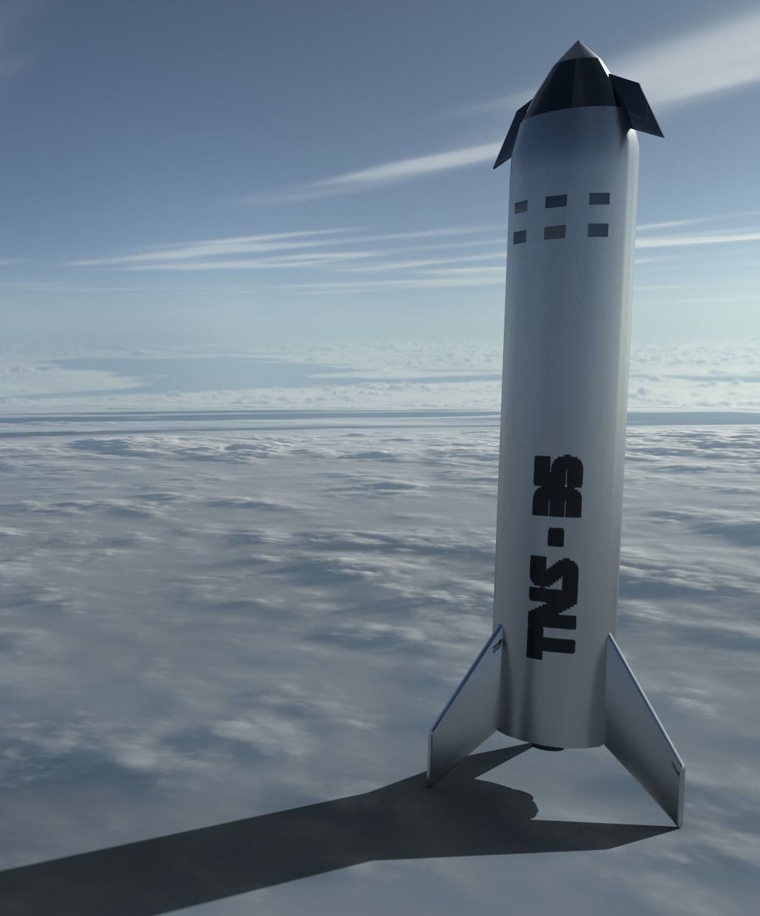 Starship with the textures 3D model_12