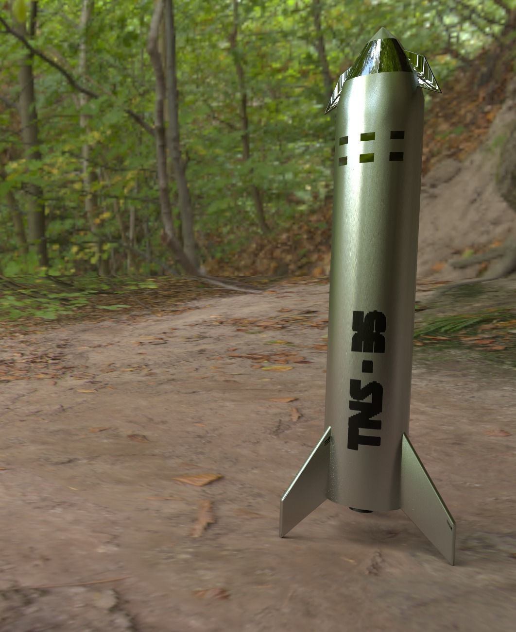 Starship with the textures 3D model_5