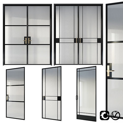 Glamour glass doors collection 3D model