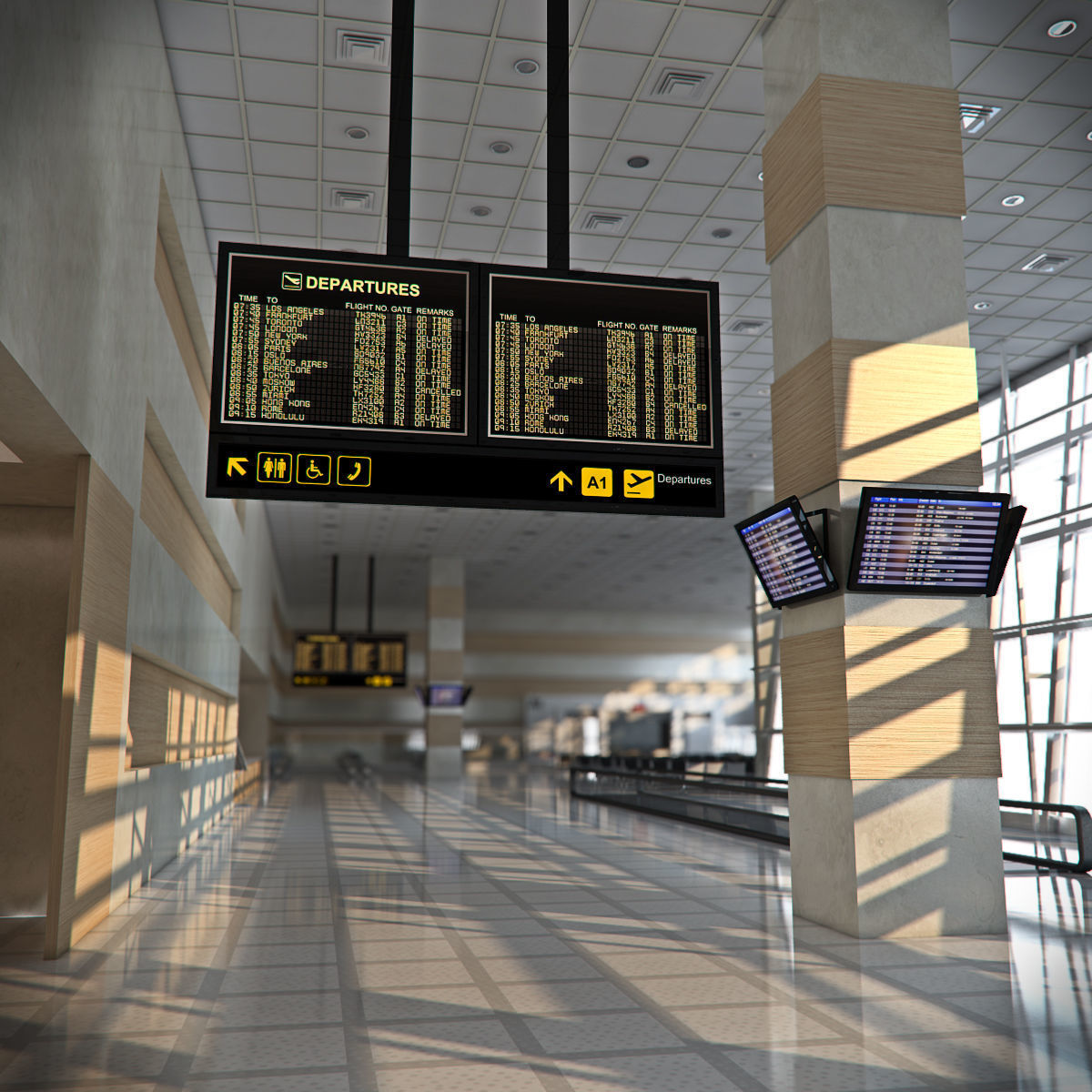 Airport Departures Lounge 3D model_4
