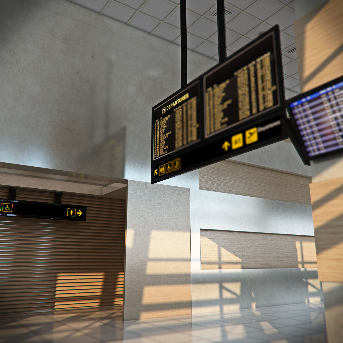 Airport Departures Lounge 3D model_6