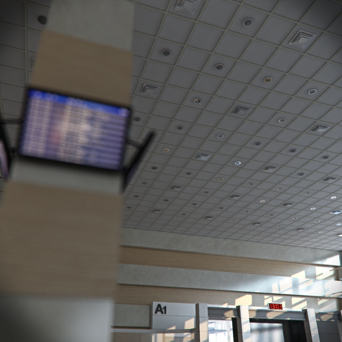 Airport Departures Lounge 3D model_8