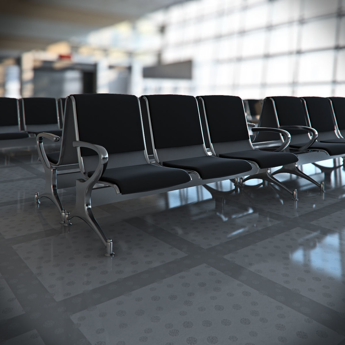 Airport Departures Lounge 3D model_9