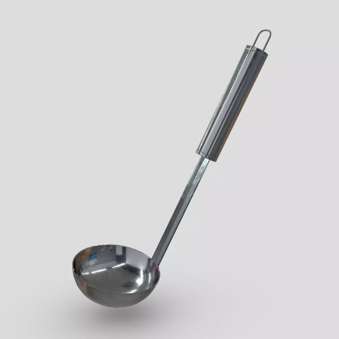Ladle 2 stainless steel measuring spoon Low-poly 3D model