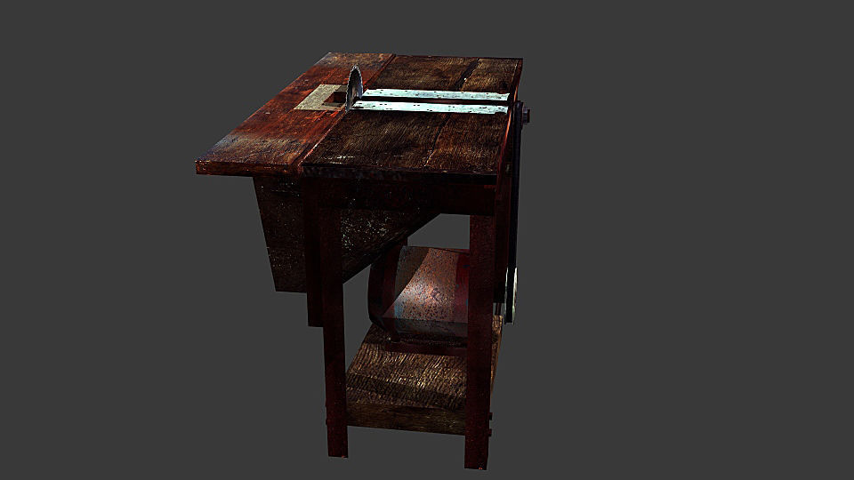 Old circular saw Low-poly 3D model_4