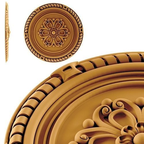 Ornament ornate gold ceiling medallion 3D print model