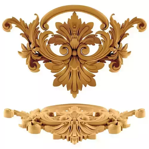 Ornament ornate gold door handle