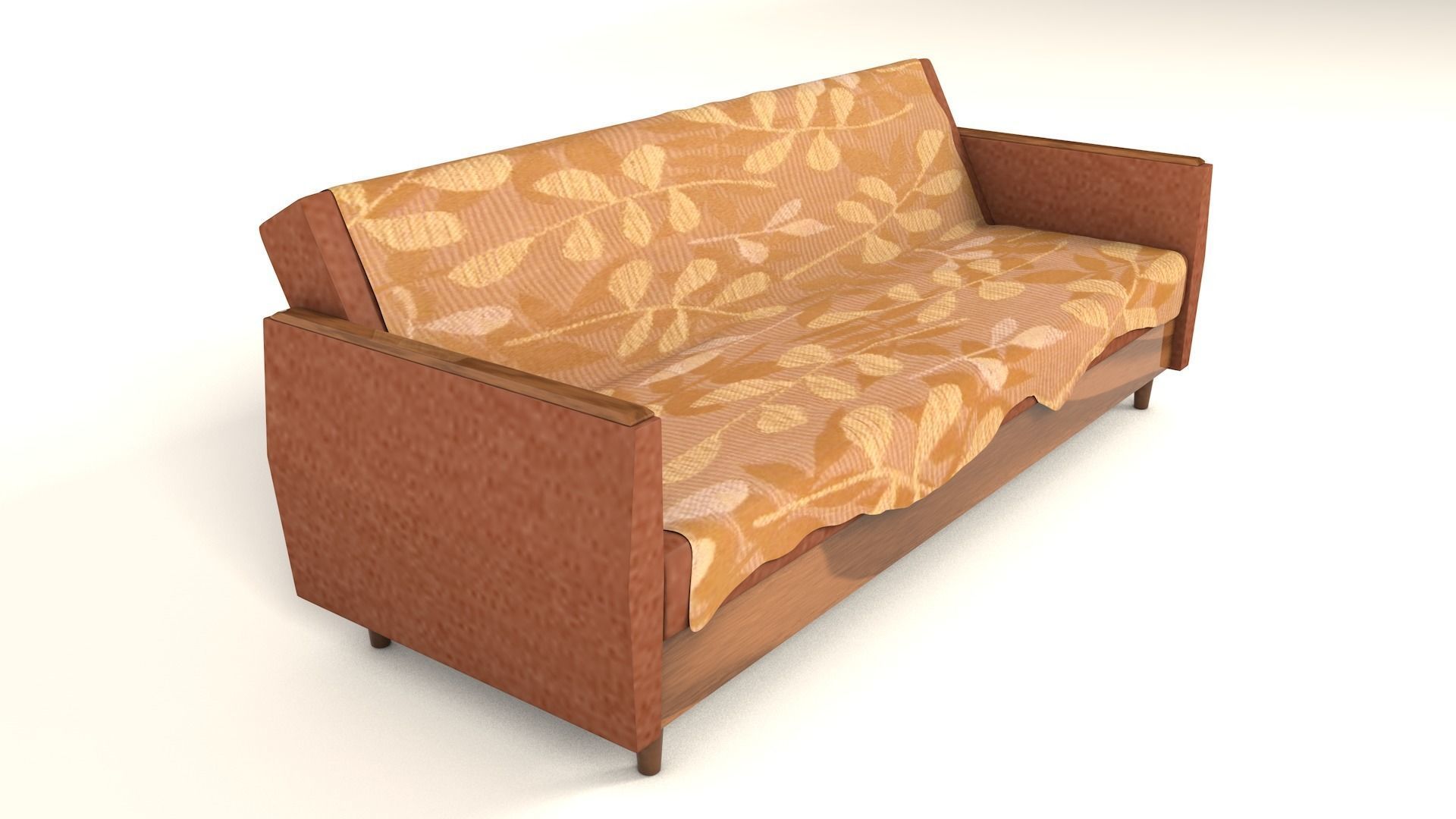 Old style Vintage sofa 3D Model Low-poly 3D model_4