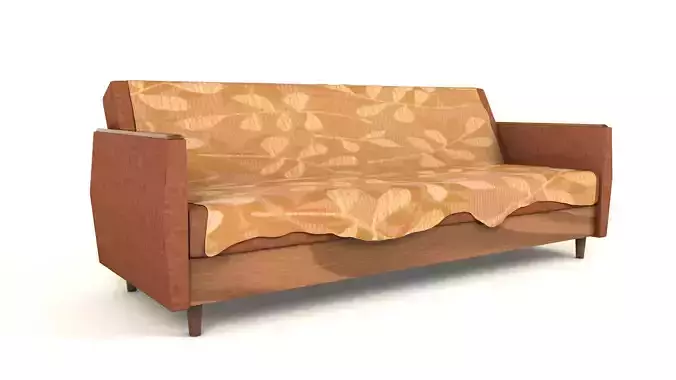 Old style Vintage sofa 3D Model Low-poly 3D model