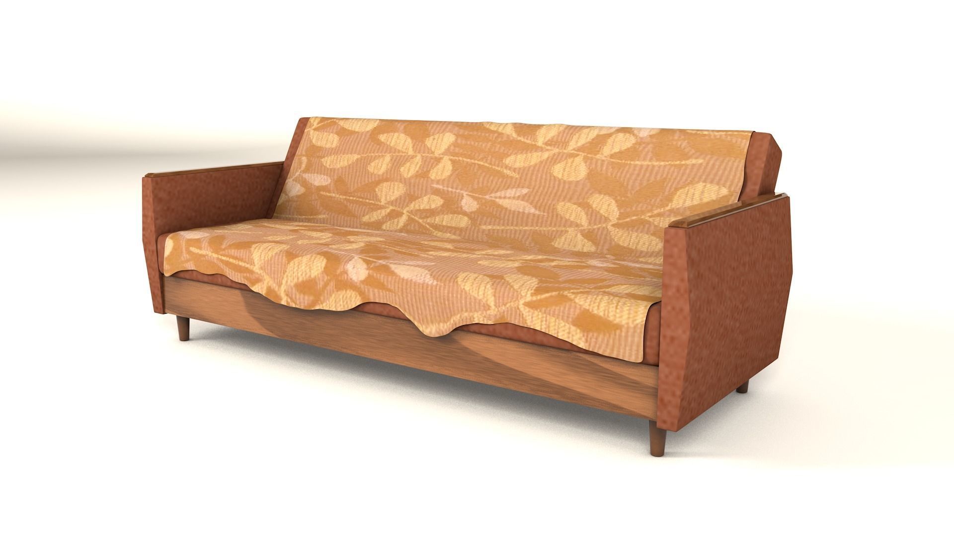 Old style Vintage sofa 3D Model Low-poly 3D model_3
