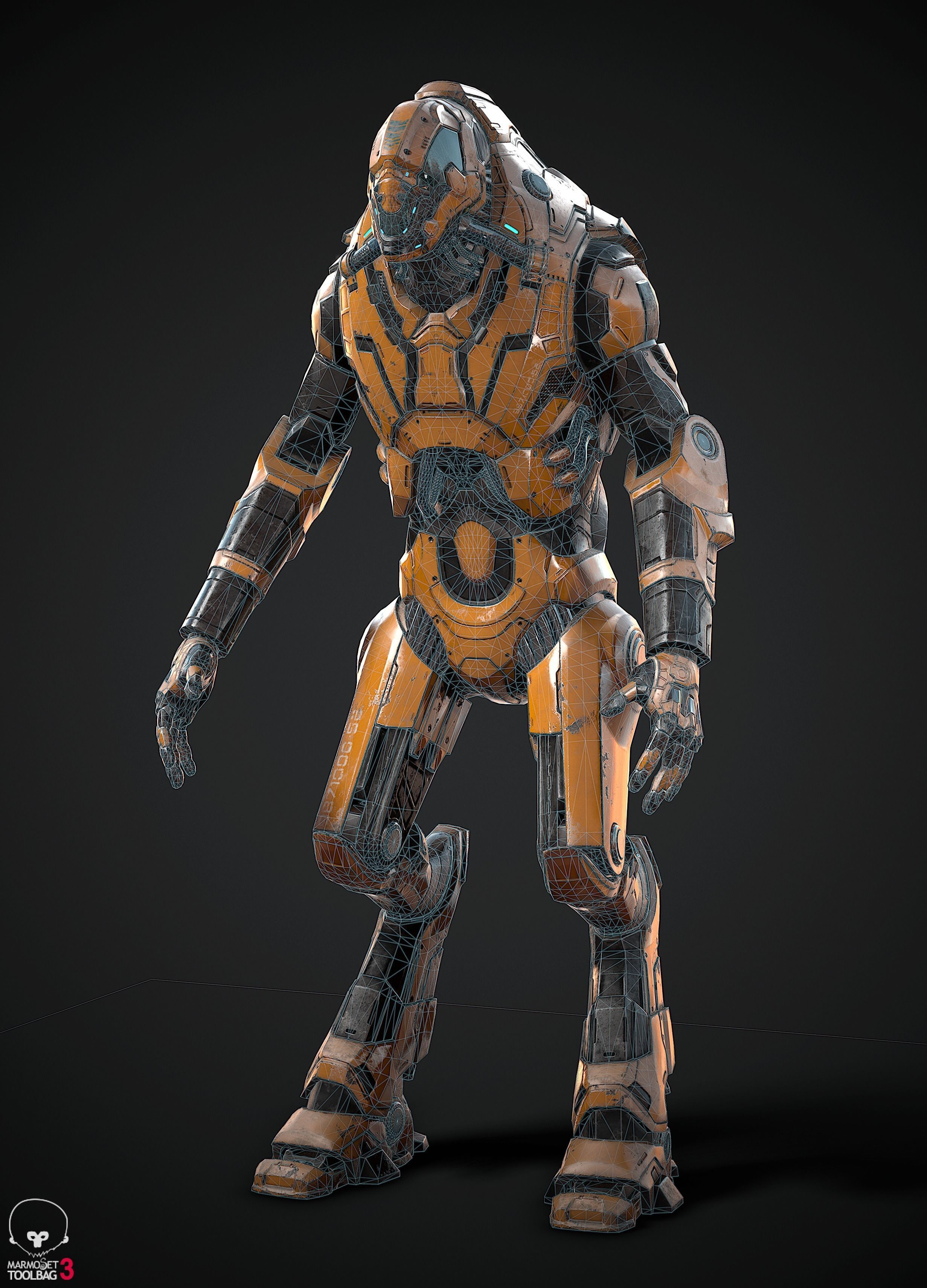 Robot sci-fi  Low-poly 3D model_5