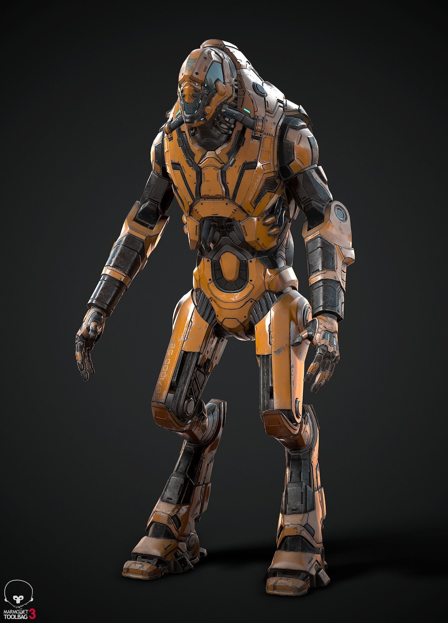 Robot sci-fi  Low-poly 3D model_3