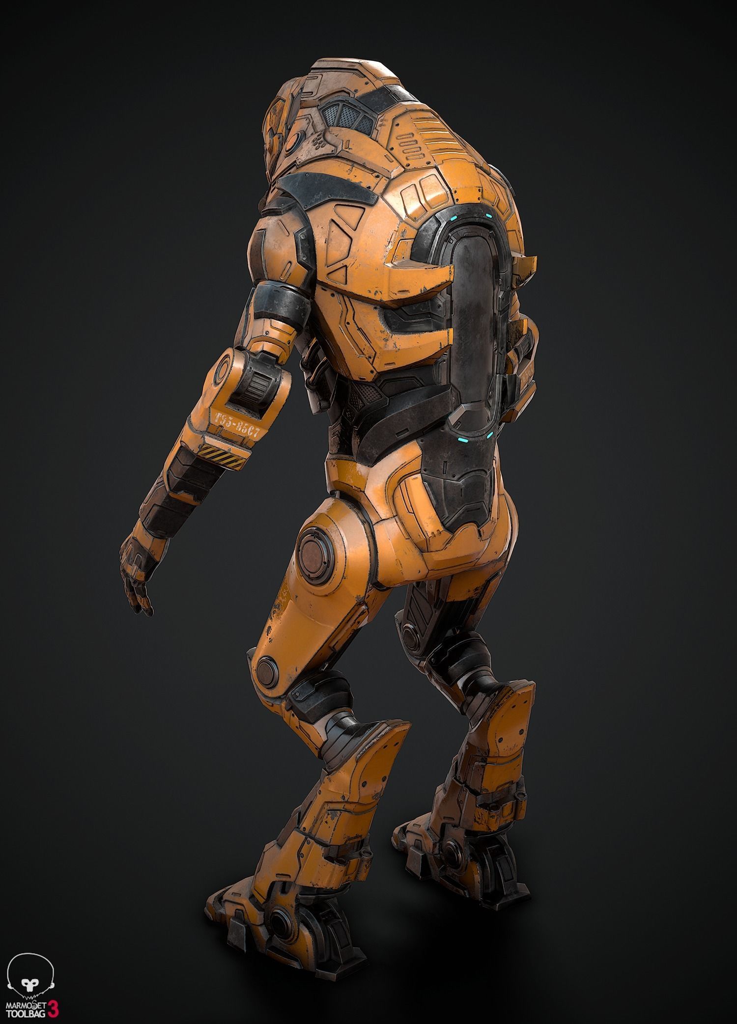 Robot sci-fi  Low-poly 3D model_4