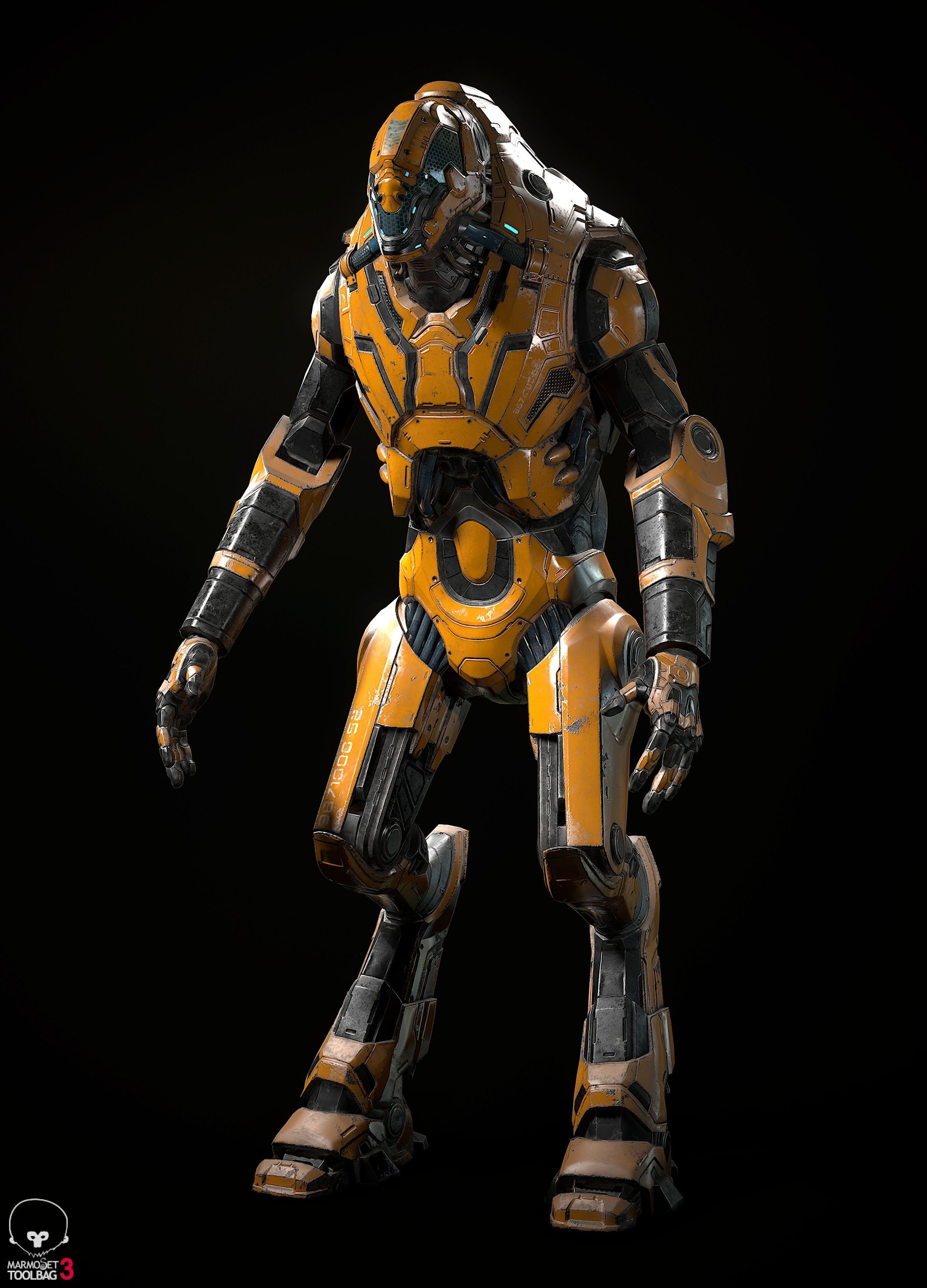 Robot sci-fi  Low-poly 3D model_2