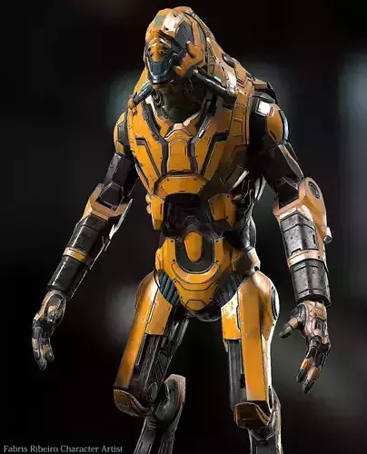 Robot sci-fi  Low-poly 3D model