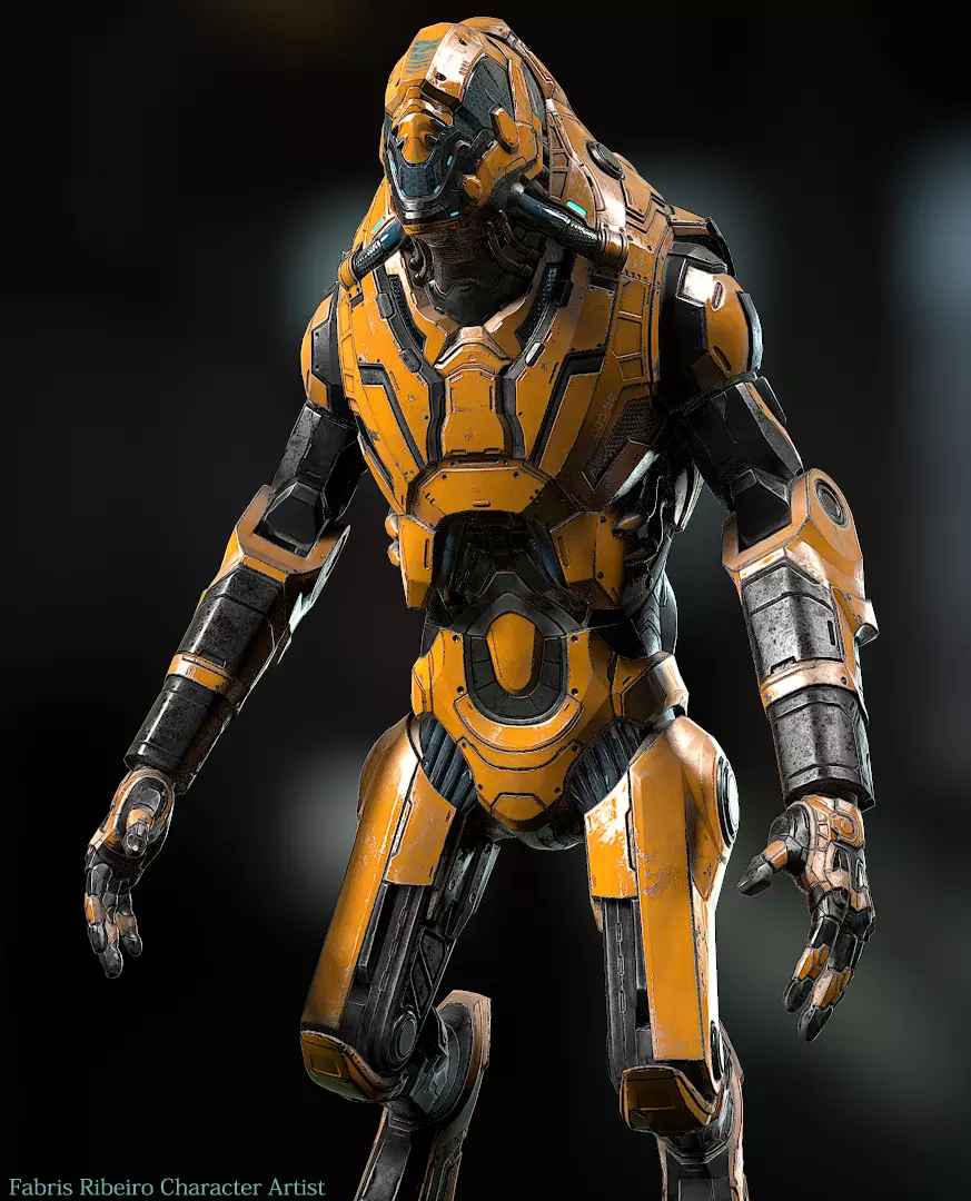 Robot sci-fi  Low-poly 3D model_0