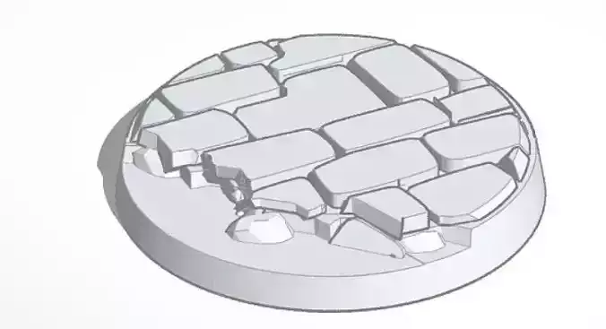 Round Broken Cobblestone Bases 3D print model