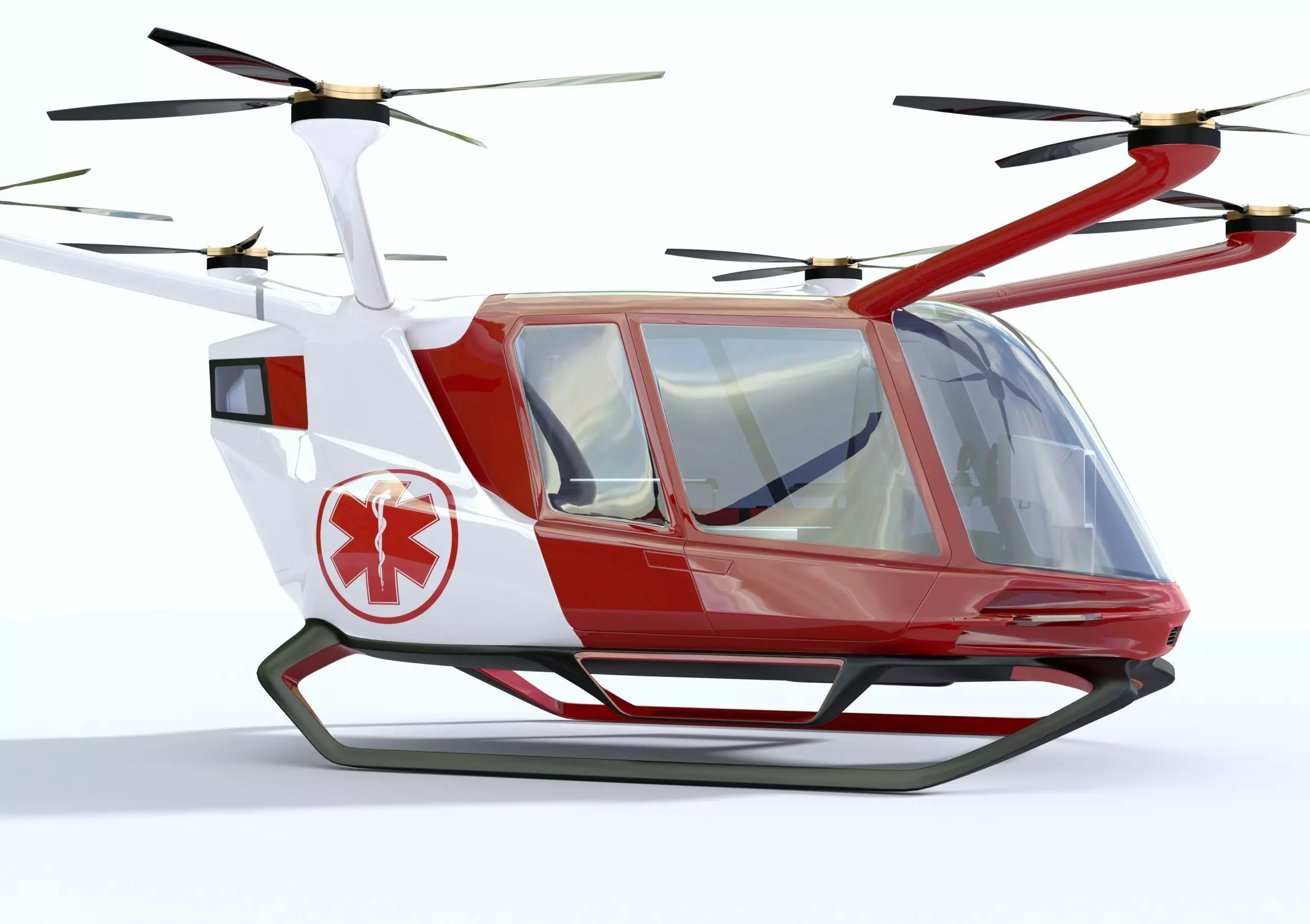 Medical Ambulance Drone with Interior 3D model_0
