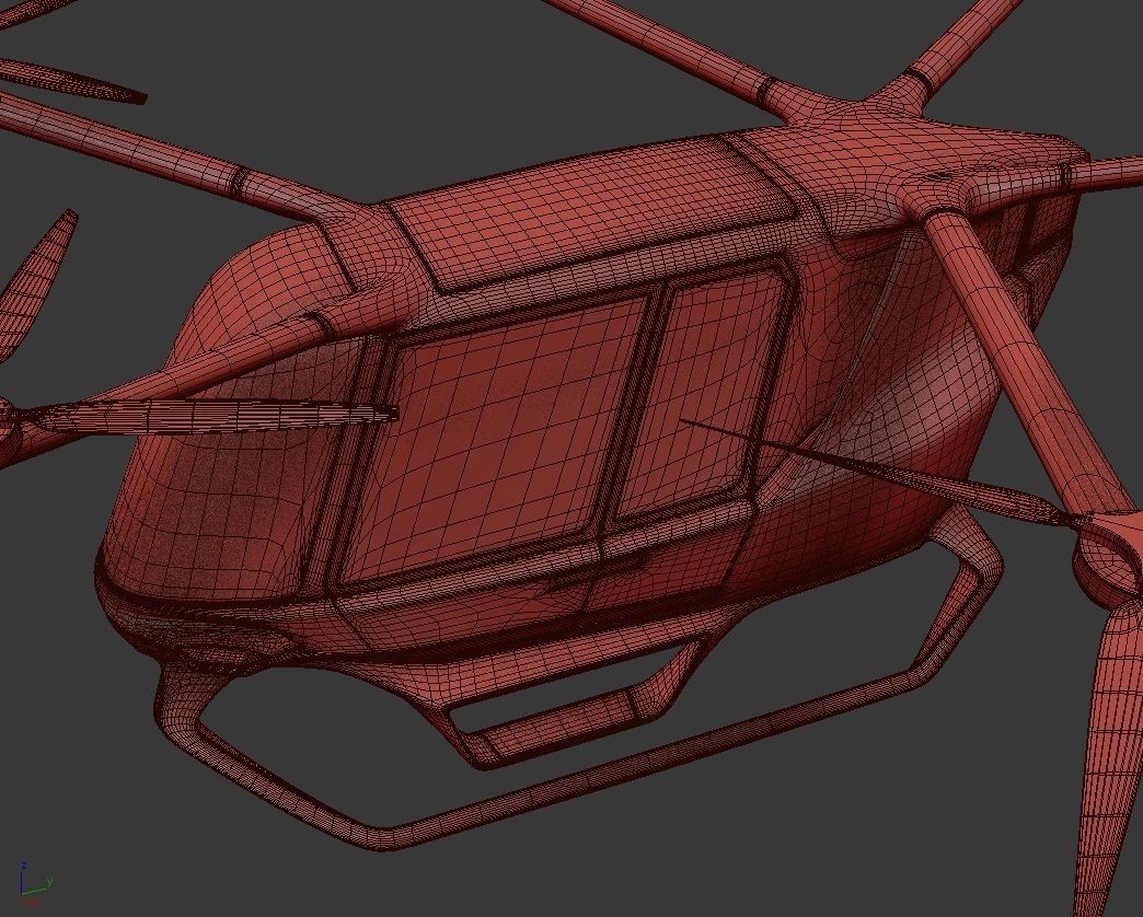 Medical Ambulance Drone with Interior 3D model_16