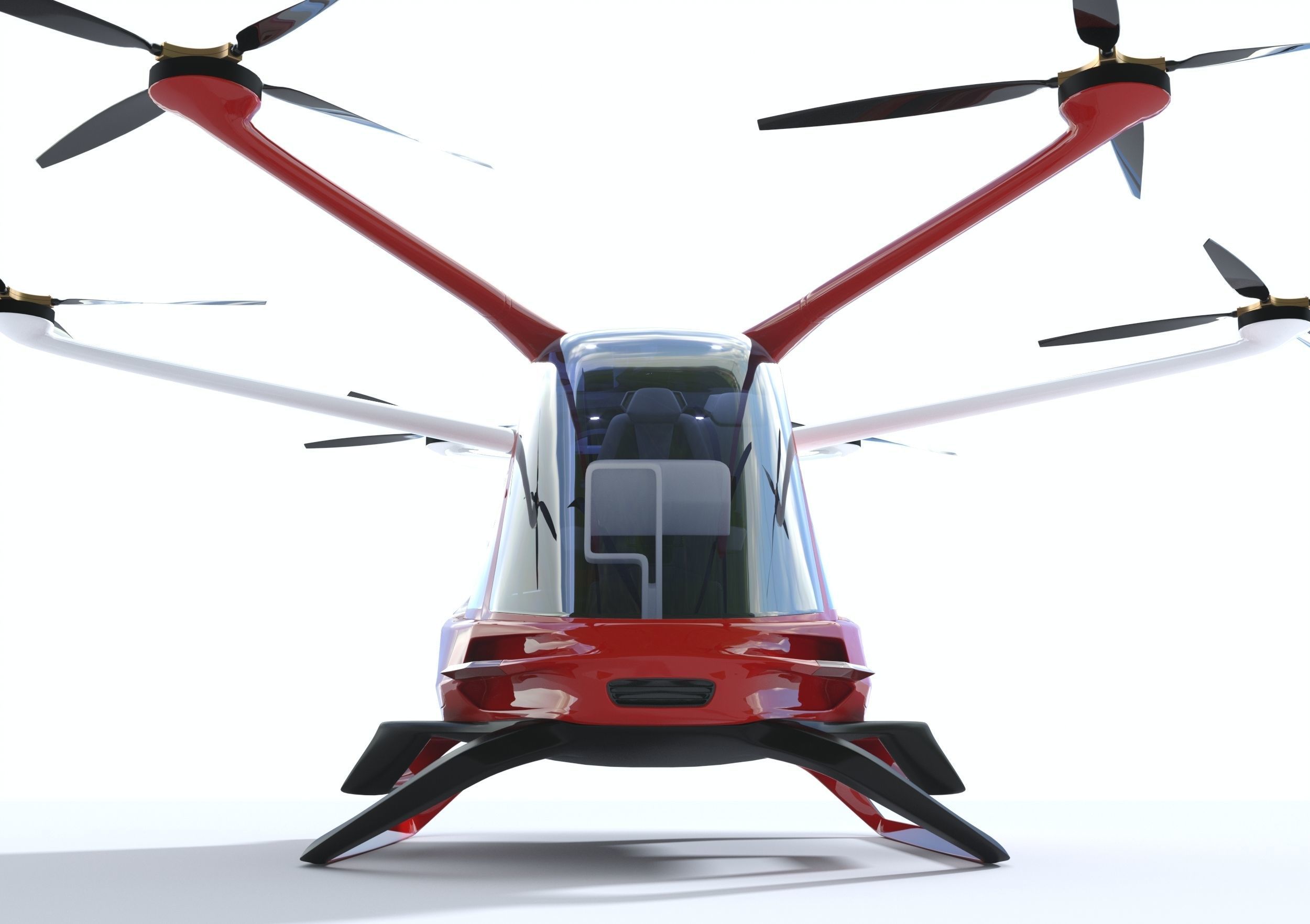 Medical Ambulance Drone with Interior 3D model_11