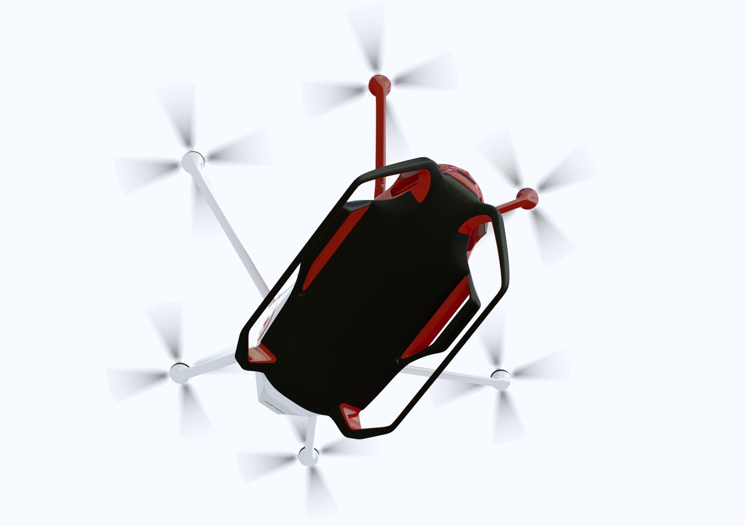 Medical Ambulance Drone with Interior 3D model_15