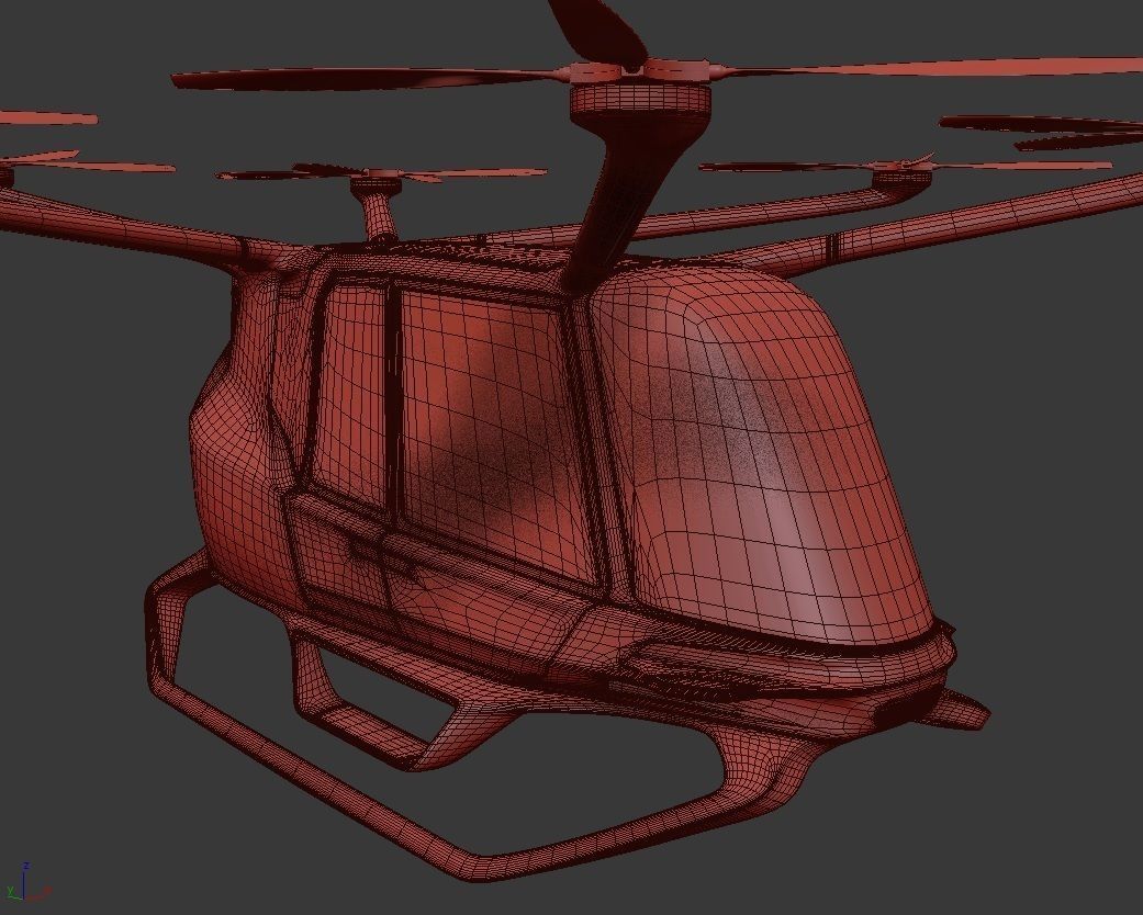 Medical Ambulance Drone with Interior 3D model_17