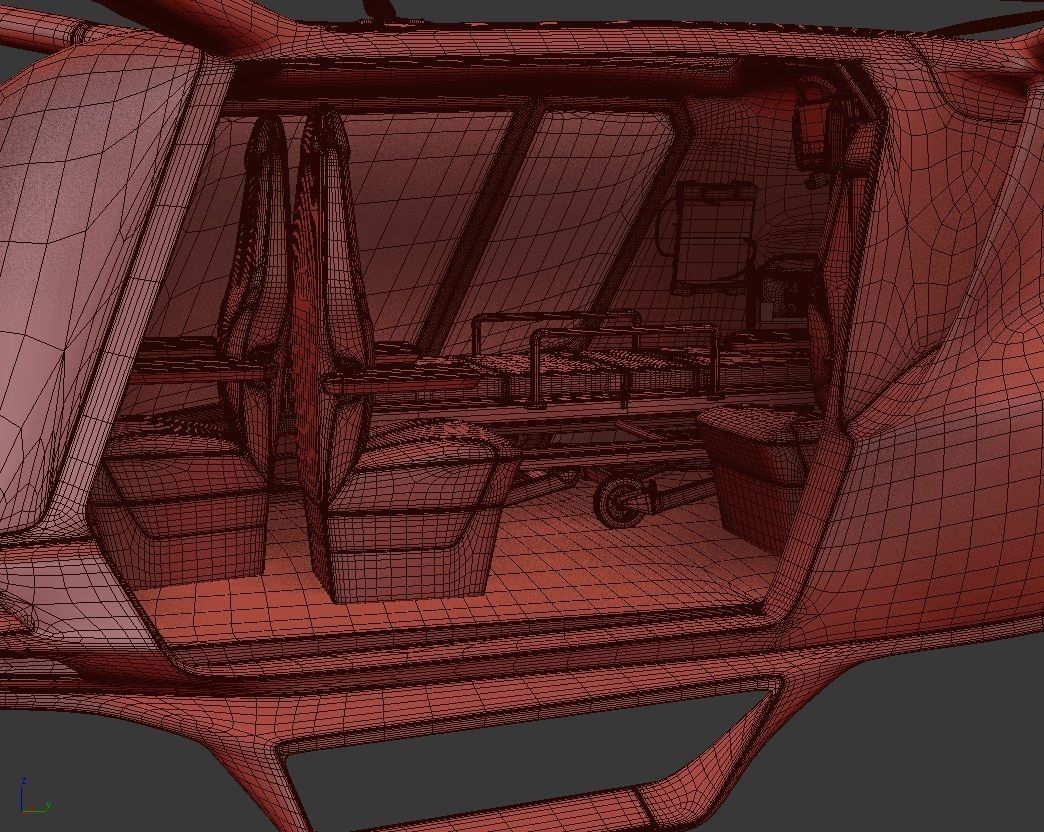 Medical Ambulance Drone with Interior 3D model_20