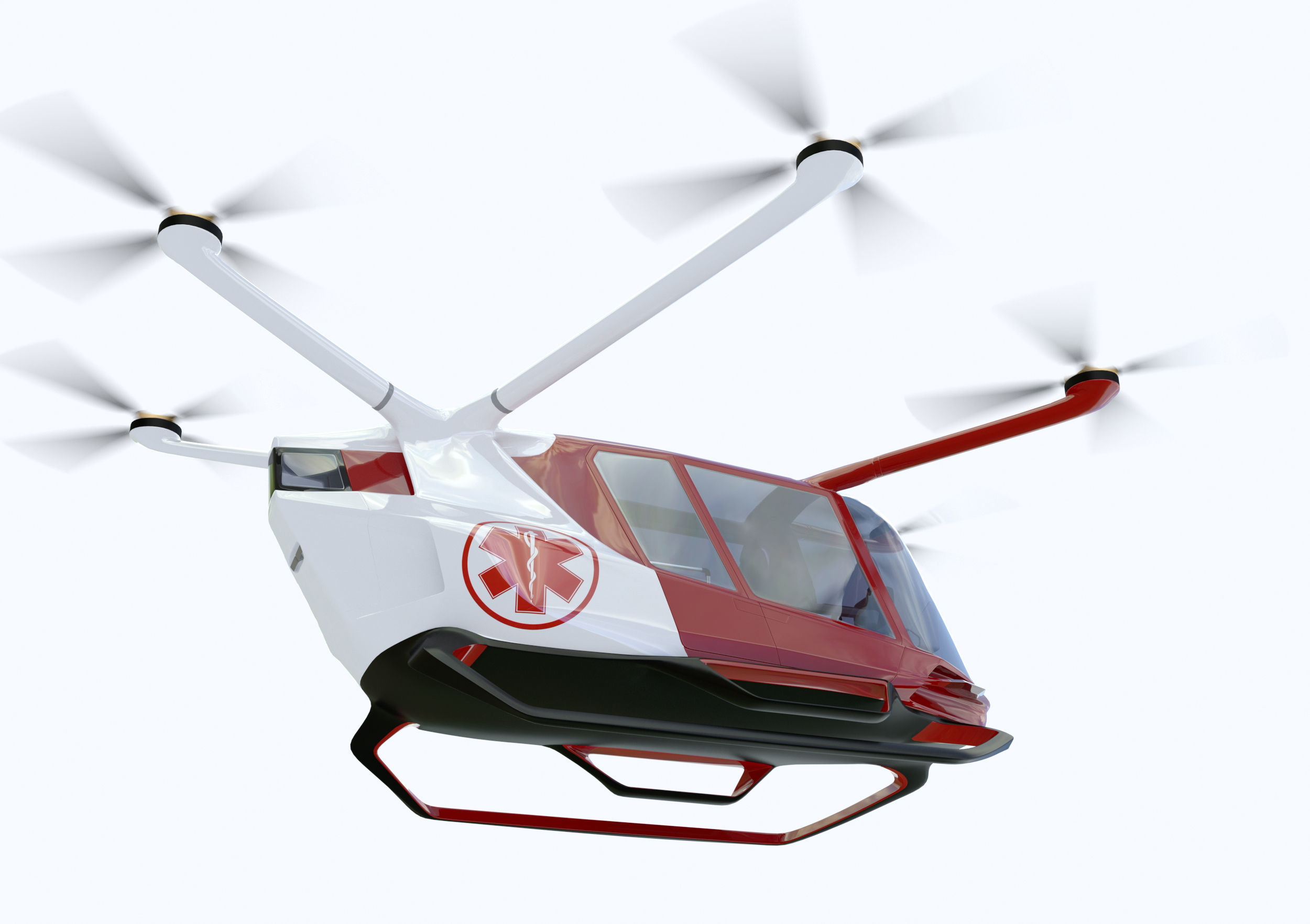 Medical Ambulance Drone with Interior 3D model_14