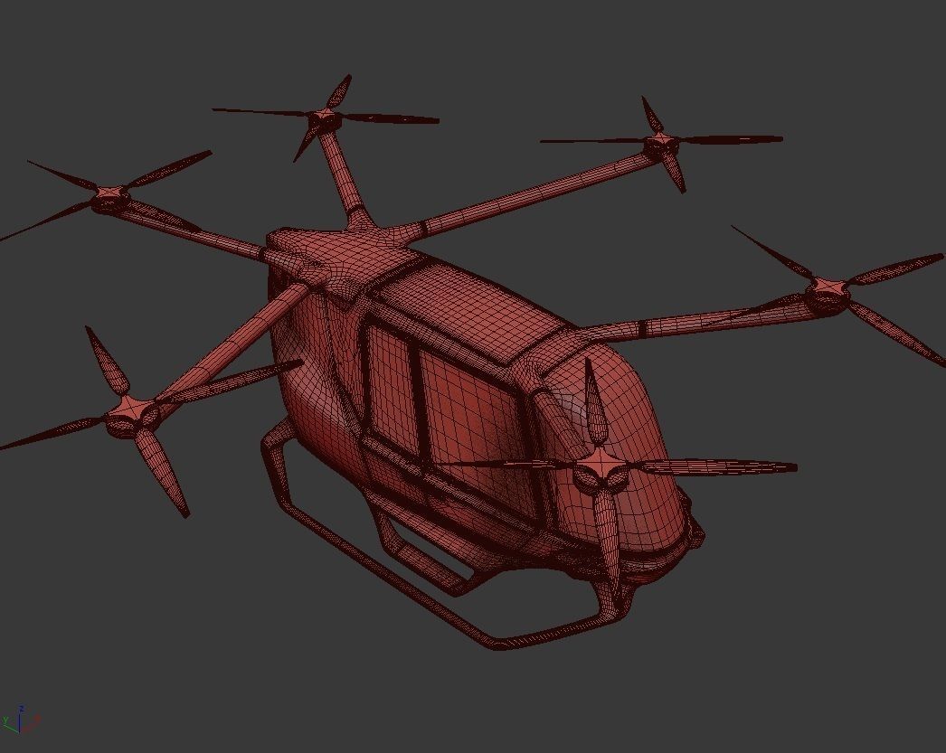 Medical Ambulance Drone with Interior 3D model_23