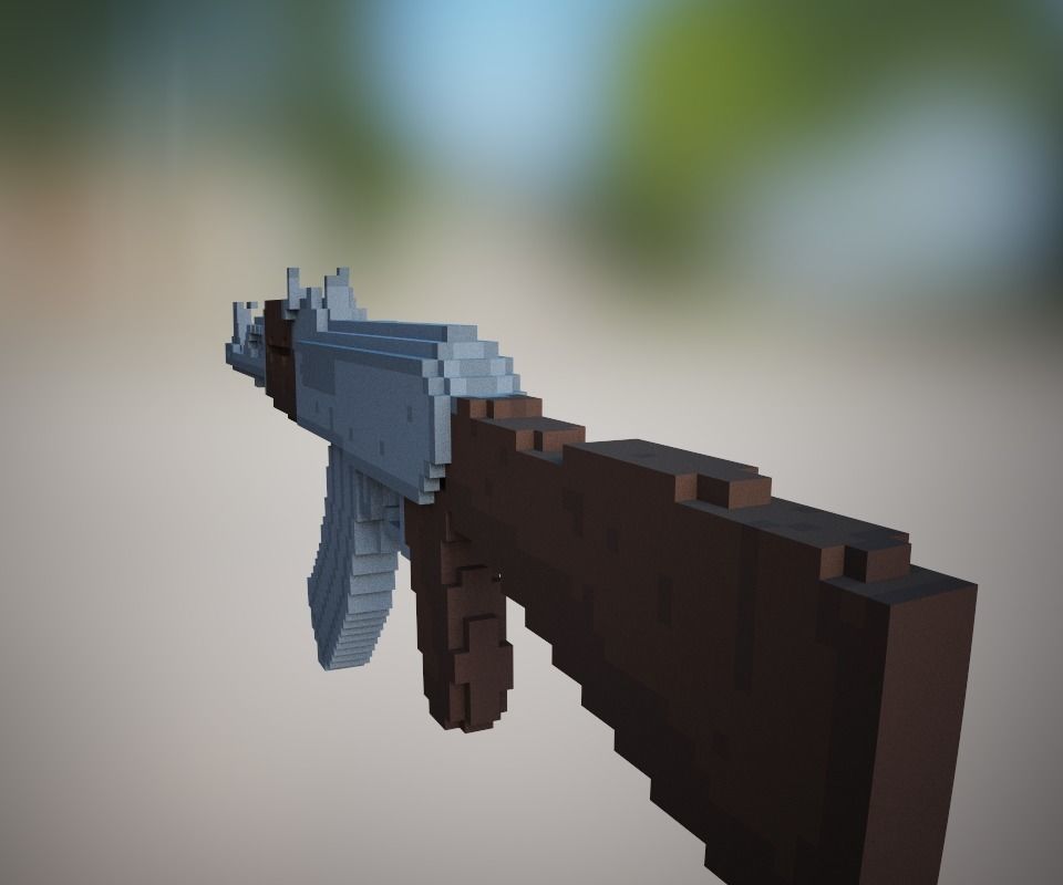Voxel AK-47 Low-poly 3D model Low-poly 3D model_4