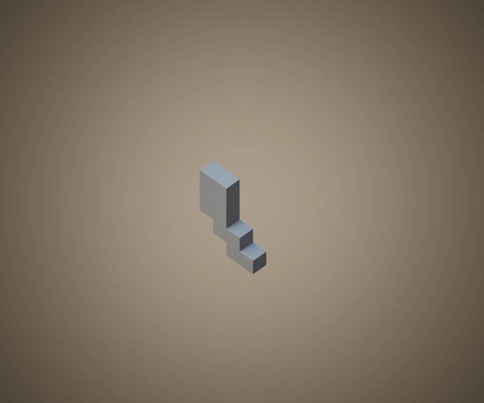 Voxel AK-47 Low-poly 3D model Low-poly 3D model_5