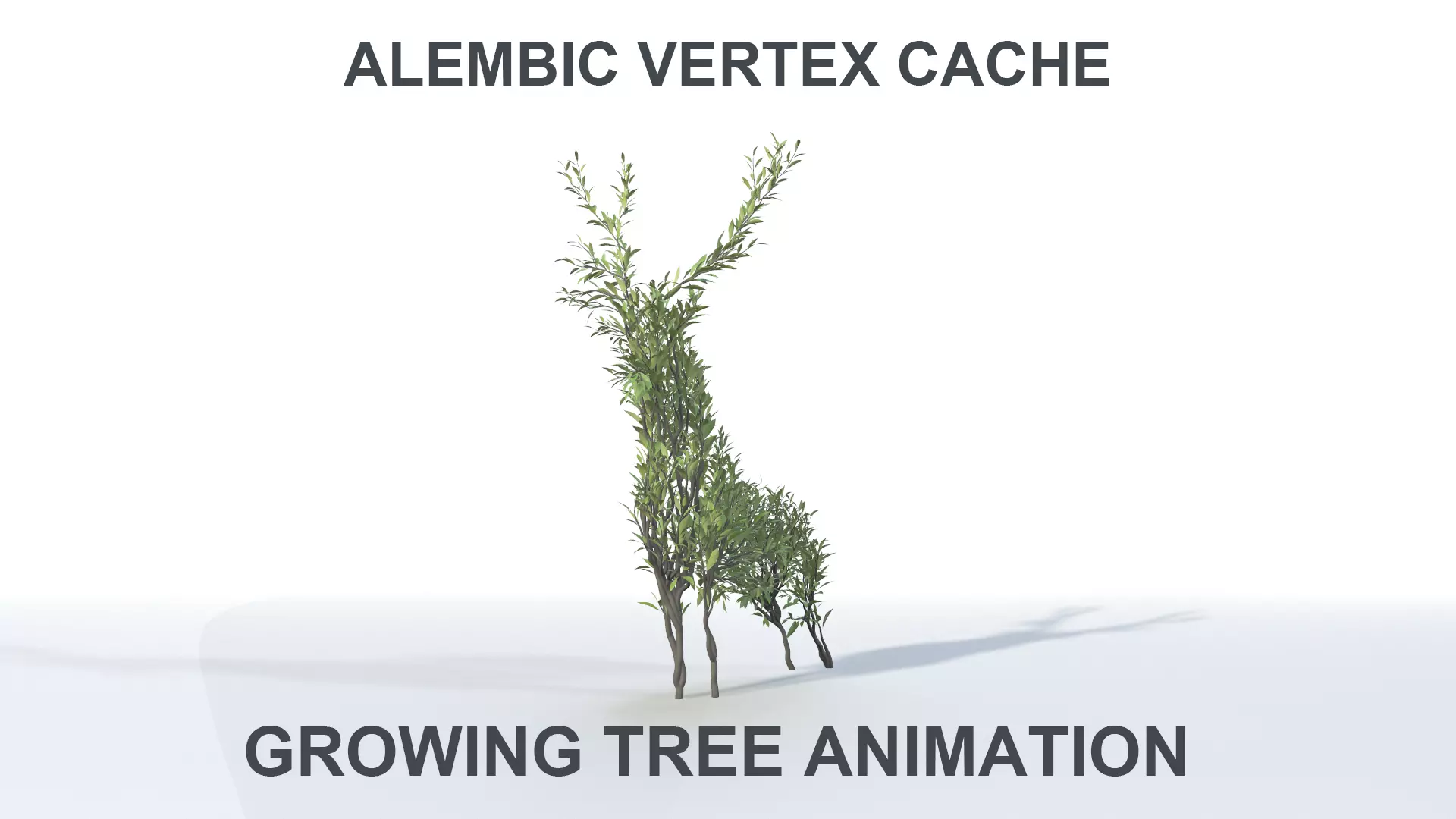 Growing Tree in a shape of a deer 3D model_0