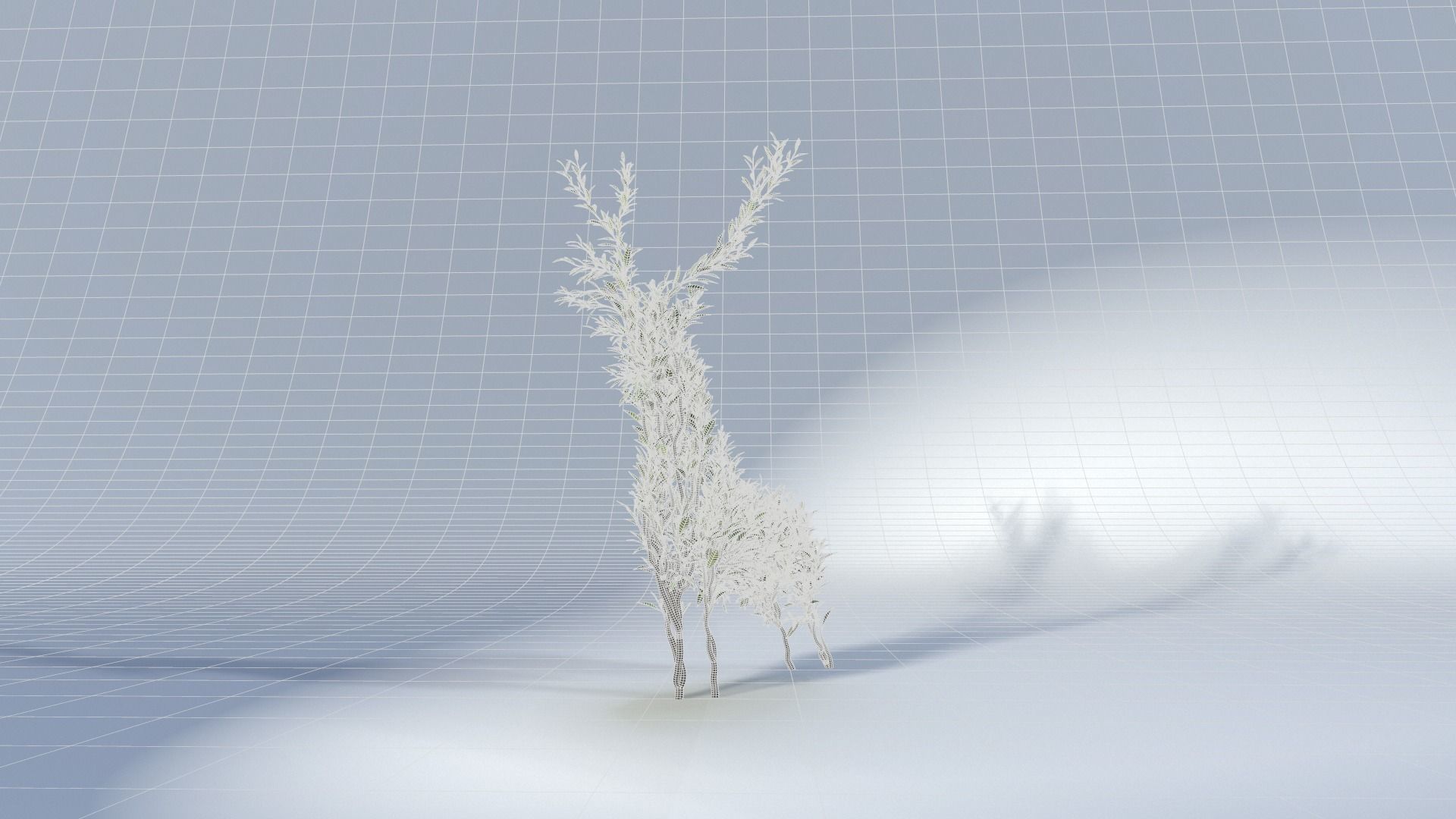 Growing Tree in a shape of a deer 3D model_4