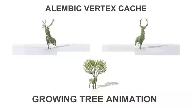 Growing Tree in a shape of a deer 3D Model Collection