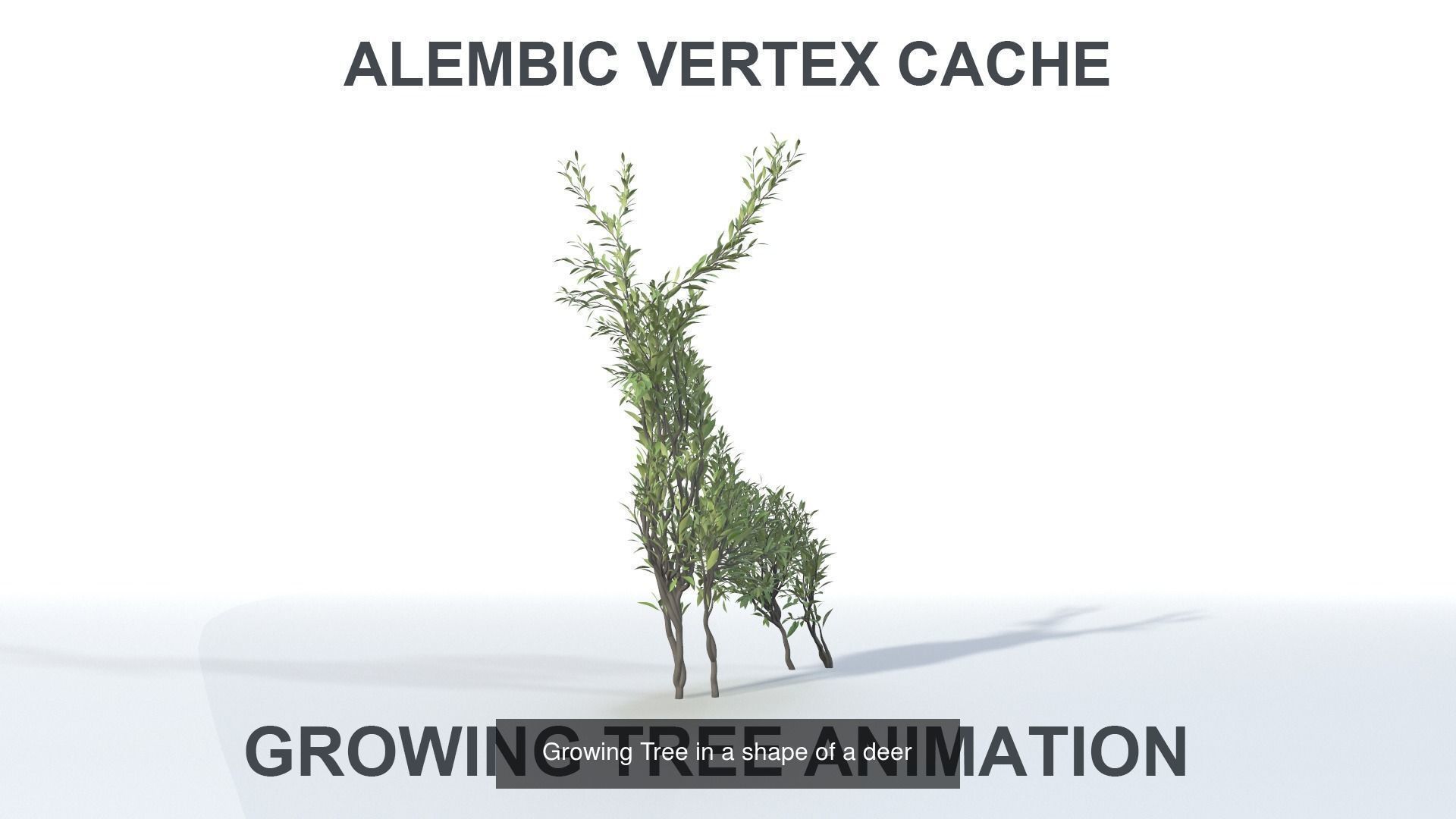 Growing Tree in a shape of a deer 3D Model Collection_11